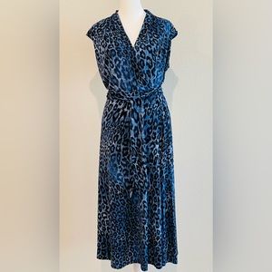 Animal print blue dress